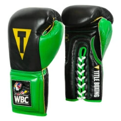 WBC By TITLE Boxing Sparring Gloves 20 WBC By TITLE Boxing Sparring Gloves -Power Punch wbcsg bk gn 02