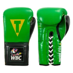 WBC By TITLE Boxing Sparring Gloves 26 WBC By TITLE Boxing Sparring Gloves -Power Punch wbcsg gn bk 01