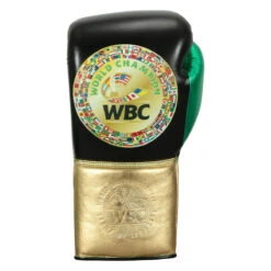 WBC By TITLE Boxing Green Belt Sparring Gloves -Power Punch wgbsg bk gd gn 3 1