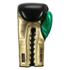 WBC By TITLE Boxing Green Belt Sparring Gloves -Power Punch wgbsg bk gd gn 4 1