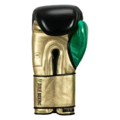 WBC By TITLE Boxing Green Belt Training Gloves 1.0 -Power Punch wgbtg bk gd gn 4 1