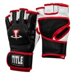 TITLE MMA Conflict Pro Fight Gloves -Power Punch xmfg bk wh rd 02