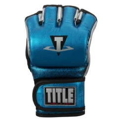 TITLE MMA Menace Metallic Training Gloves -Power Punch xmmtg bl sv 003