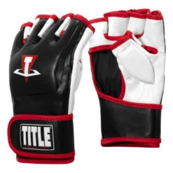 TITLE MMA Conflict Training Gloves -Power Punch xmtg bk wh rd 002